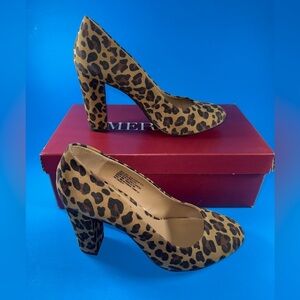 New Merona Leopard Print Chunky Heel Women’s Size 7